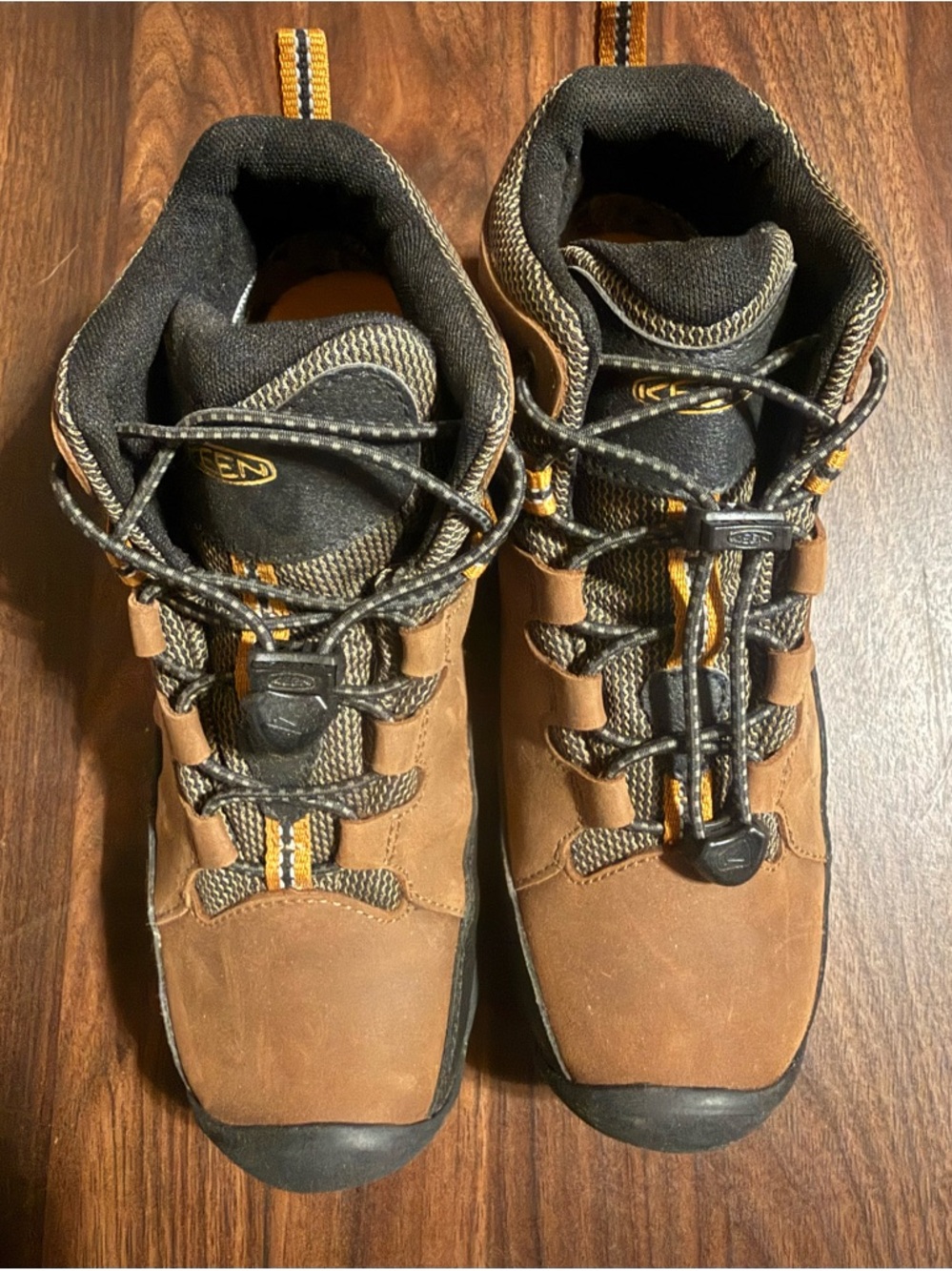KEEN kid’s  Brown Leather Hiking Shoes - Durable Trail Footwear